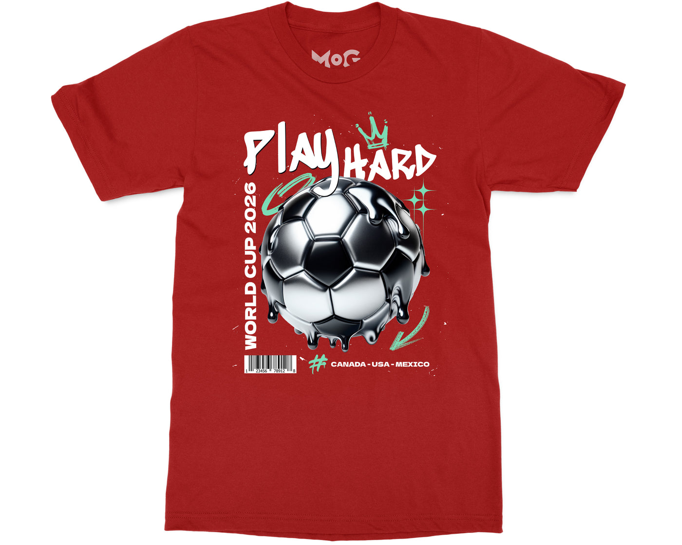 Play Hard Football World Cup T-shirt Canada USA Mexico Streetwear Tee