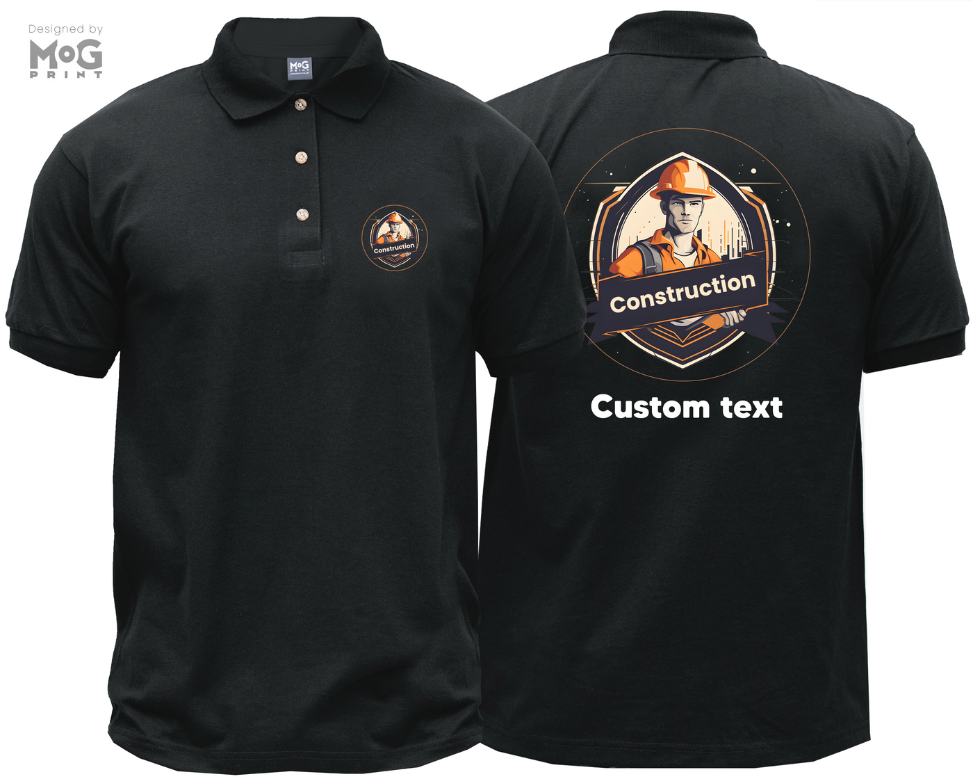 Custom Logo Photo Construction Polo Shirt Builder Contractor Company Personalised Tee