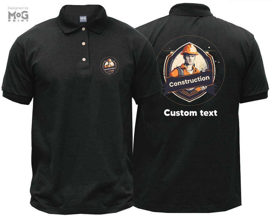 Custom Logo Photo Construction Polo Shirt Builder Contractor Company Personalised Tee