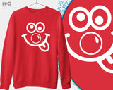 Red Nose Day Funny Emoji Face Sweatshirt Kids Students School Jumper