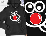 Red Nose Day Hoodie Googly Eyes Tongue Out School Jumper