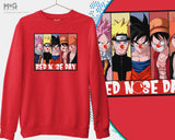 Red Nose Day 2026 Sweatshirt Anime Heroes Kids Adults Manga Fans Gifts