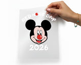 Mickey Minnie Red Nose Day Iron on School Nursery Event Heat Transfer