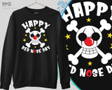 Happy Red Nose Day Sweatshirt Kids Scary Skull Jumper School Event Top