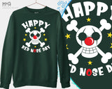 Happy Red Nose Day Sweatshirt Kids Scary Skull Jumper School Event Top