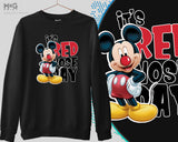 Red Nose Day Mickey Minnie Sweatshirt Disney Students School Event Top