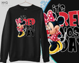 Red Nose Day Mickey Minnie Sweatshirt Disney Students School Event Top