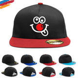 Red Nose Day Snapback Hat Funny Kids Emoji Child Care Homes Event Hat