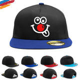 Red Nose Day Snapback Hat Funny Kids Emoji Child Care Homes Event Hat
