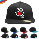 Red Nose Day Snapback Hat Funny Kids Emoji Child Care Homes Event Hat