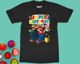 Super Mario Red Nose Day 2026 T-shirt Gamer Parents Kids Costume Top