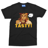 Funny Demon Slayer Rengoku T-shirt TASTY ANIME Japanese Food Manga Lover