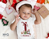 My 1st Christmas Babysuit Xmas Theme Party Teddy Bears & Santa Romper
