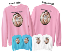 Custom Photo Sweatshirt Personalised Own Picture Text Hen Party Birthday Jumper