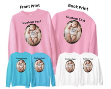 Custom Photo Sweatshirt Personalised Own Picture Text Hen Party Birthday Jumper