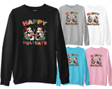 Happy Holidays Disney Sweatshirt Christmas Mickey Minnie Top Xmas Gift