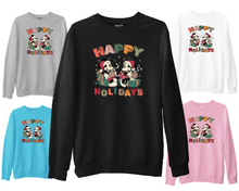 Happy Holidays Disney Sweatshirt | Christmas Mickey Minnie Top Xmas Gift