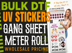 UV DTF 3D Bulk Meter Gang Sheet Wholesale Custom Promotional Products Logo Branding