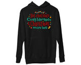 Hot Chocolate Cozy Blankets & Christmas Hoodie Movies Funny Xmas 2025, Christmas Movies Unisex Ladies Xmas, Women's Christmas Hooded Sweater