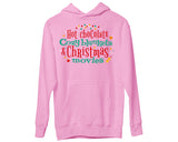 Hot Chocolate Cozy Blankets & Christmas Hoodie Movies Funny Xmas 2025, Christmas Movies Unisex Ladies Xmas, Women's Christmas Hooded Sweater