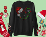 Disney Christmas Sweatshirt 2025, Xmas Disneyworld Holiday Disneyland Festive Sparkly Minnie Mouse in Santa Hat Illustration Happy New Year