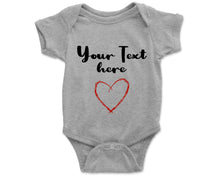Cute Custom Text Heart Graphic Baby Bodysuit Personalised Newborn Romper Gift