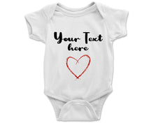 Cute Custom Text Heart Graphic Baby Bodysuit Personalised Newborn Romper Gift
