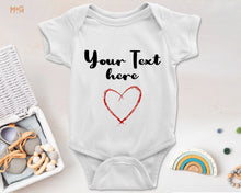 Cute Custom Text Heart Graphic Baby Bodysuit Personalised Newborn Romper Gift