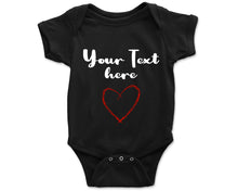 Cute Custom Text Heart Graphic Baby Bodysuit Personalised Newborn Romper Gift