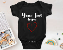 Cute Custom Text Heart Graphic Baby Bodysuit Personalised Newborn Romper Gift