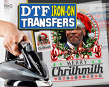 Merry Chrithmith Mike Tyson Iron on Transfer for T-shirt Men Xmas Gift