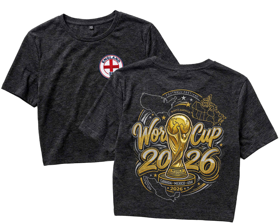 World Cup 2026 Women’s Cropped Top Custom Flag Tee Football Fans Gifts