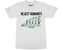 Reject Humanity Joke T-shirt Funny Frog Evolution Meme Nature Gift Tee
