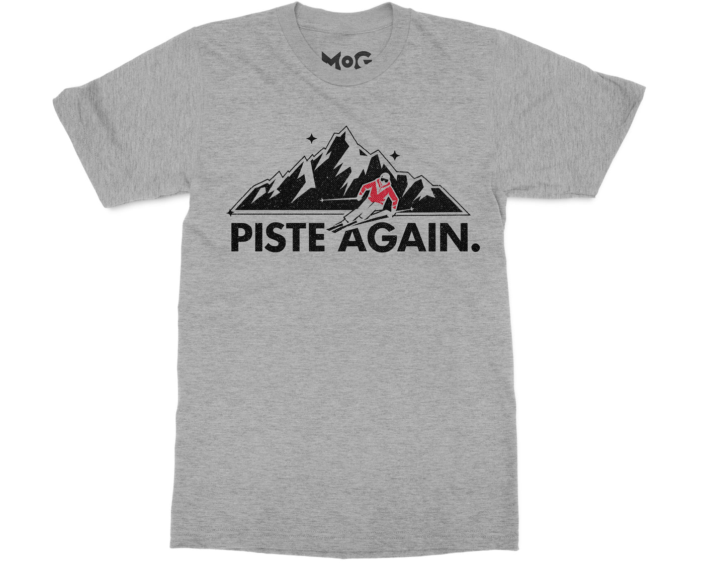 Piste Again Skiing T-shirt Ski Skier Mountain Snowboarding Holiday Tee