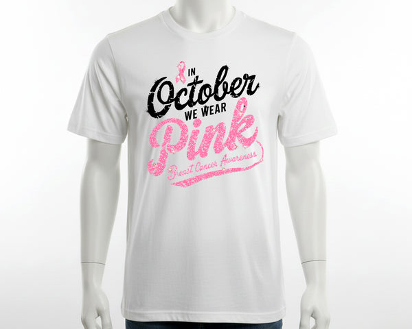 October Pink Ribbon Breast Cancer Awareness Top Community Support T-shirt