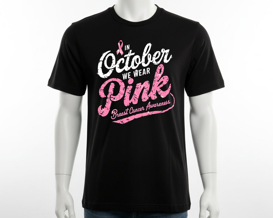 October Pink Ribbon Breast Cancer Awareness Top Community Support T-shirt