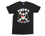Happy Red Nose Day T-Shirt Kids Scary Skull Tee School Students Top