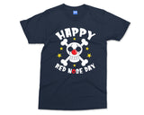 Happy Red Nose Day T-Shirt Kids Scary Skull Tee School Students Top