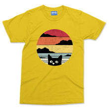 Retro Black Cat Funny T-shirt Pew Pew Vintage Cats Pet Owner Gift Kitty Cat Dad Mum Tee
