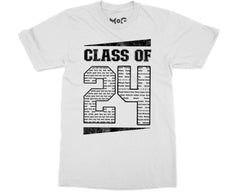 Personalised Class of 2024 Leavers T-shirt Custom Graduation Party Tee