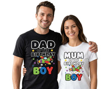 Dad Mum Birthday Boy Airplane T-shirt Matching Parents Couple Gift Tee