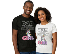 Dad Mum of Birthday Girl T-shirt Unicorn Rainbow Matching Family Shirt