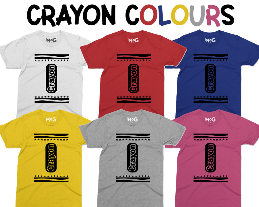 Crayon T-Shirt World Book Day Costume Fancy Dress Tee New Kids Book Day Crayola Crayons Drawing TShirt Crayon Fancy Dress Costume Tee Top UK