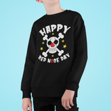 Happy Red Nose Day Sweatshirt Kids Scary Skull Jumper School Event Top