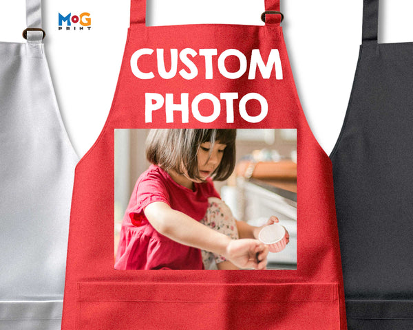 Personalised Photo Text Logo Kitchen Essential Gift Apron For Chefs Cooks