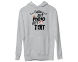 Custom Christmas Theme Santa Face Family Matching Photo Text Hoodies