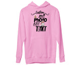 Custom Christmas Theme Santa Face Family Matching Photo Text Hoodies