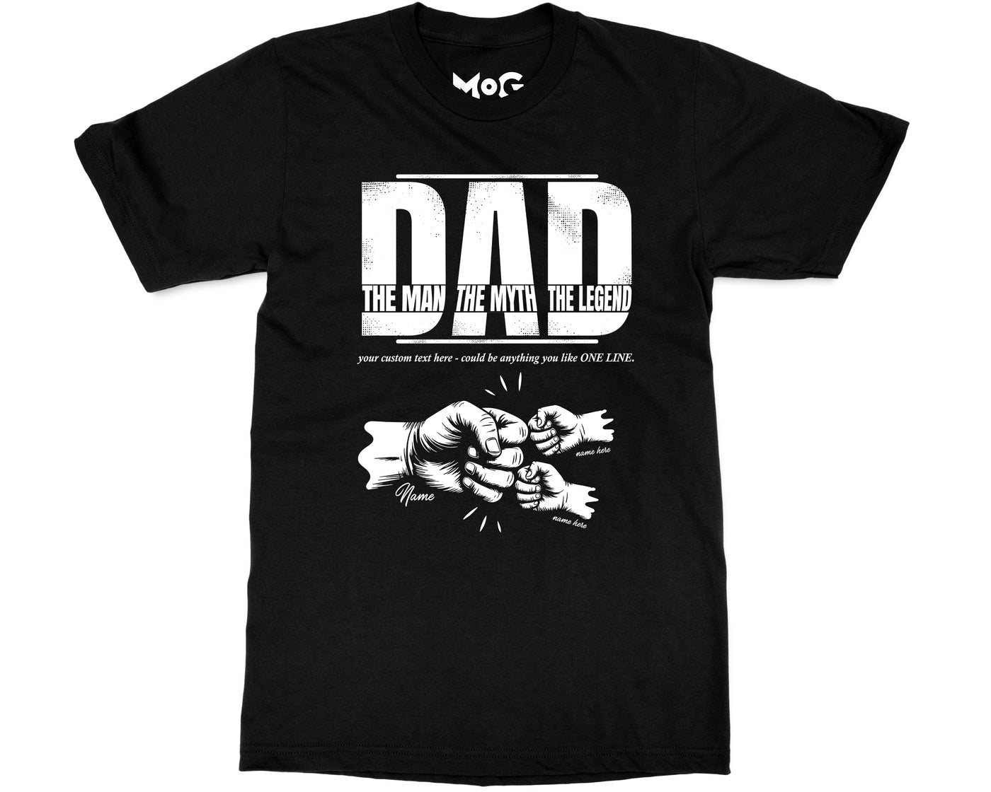 Personalised Dad T-shirt Custom Name Father's Day Matching Dad Son Tee