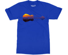 Guitar Cityscape Reflection T-shirt Music Lover Tee Guitarist Gift Top