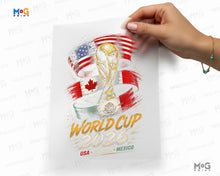 Football Trophy World Cup 2026 Iron On USA Canada Mexico Flags DTF